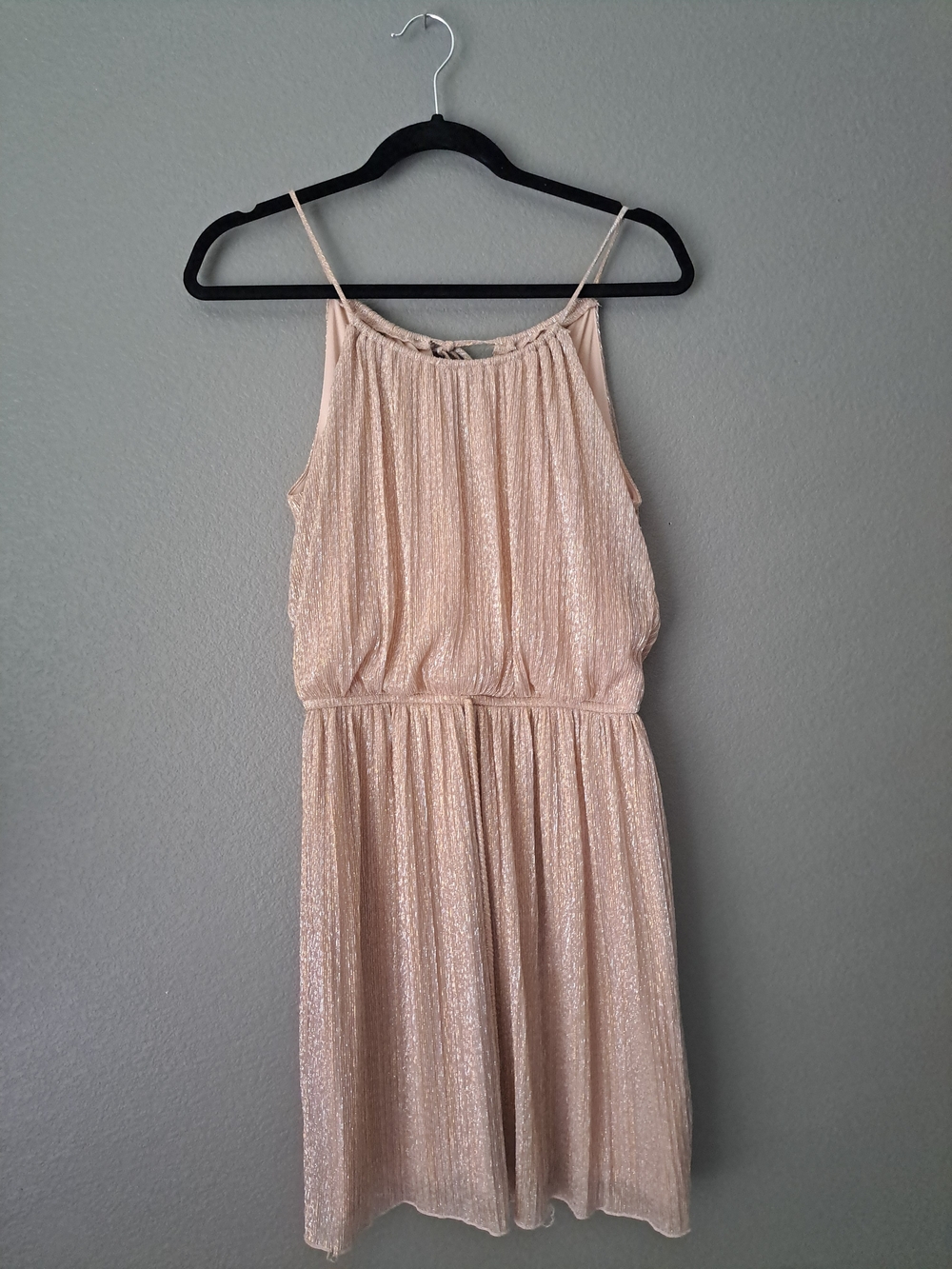 Gold Sparkle Halter Dress